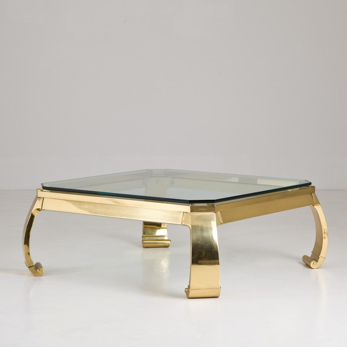 Talisman A Karl Springer Designed Asian Modern Brass Coffee Table