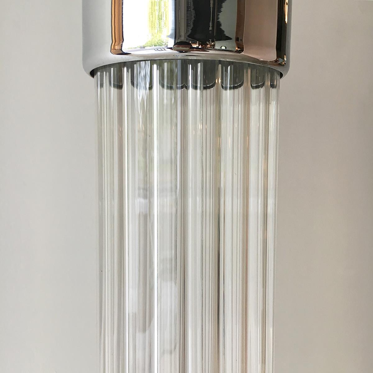 Talisman A Single Deco Style Chrome and Glass Uplighter Floor Lamp